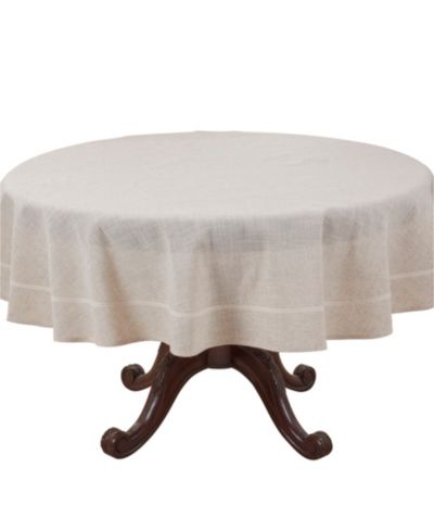Saro Lifestyle Timeless Solid Linen Blend Tablecloth, 90" Round