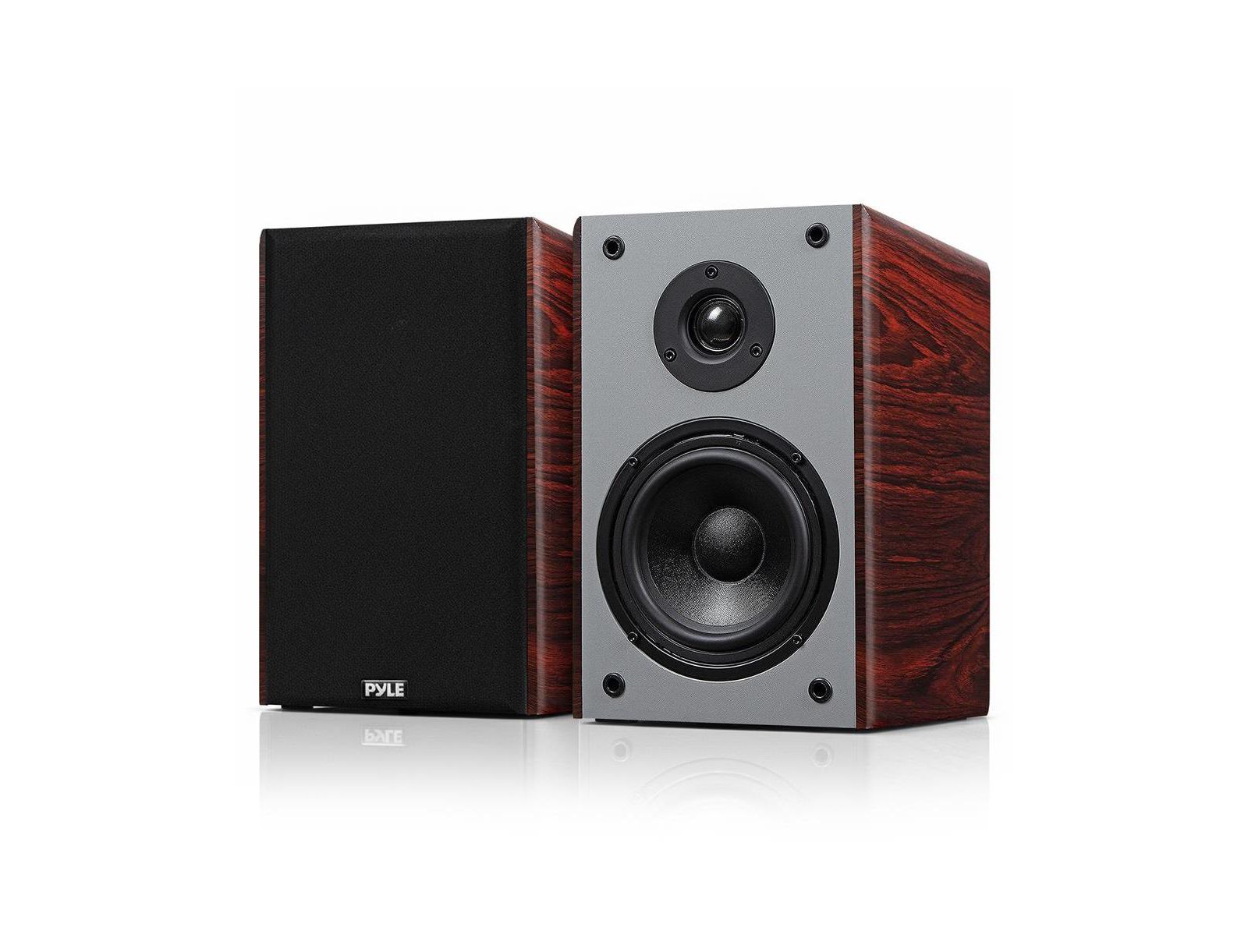 Pyle PHQBS53CH 2-Way HiFi Sound Wall Mount Bookshelf Speakers