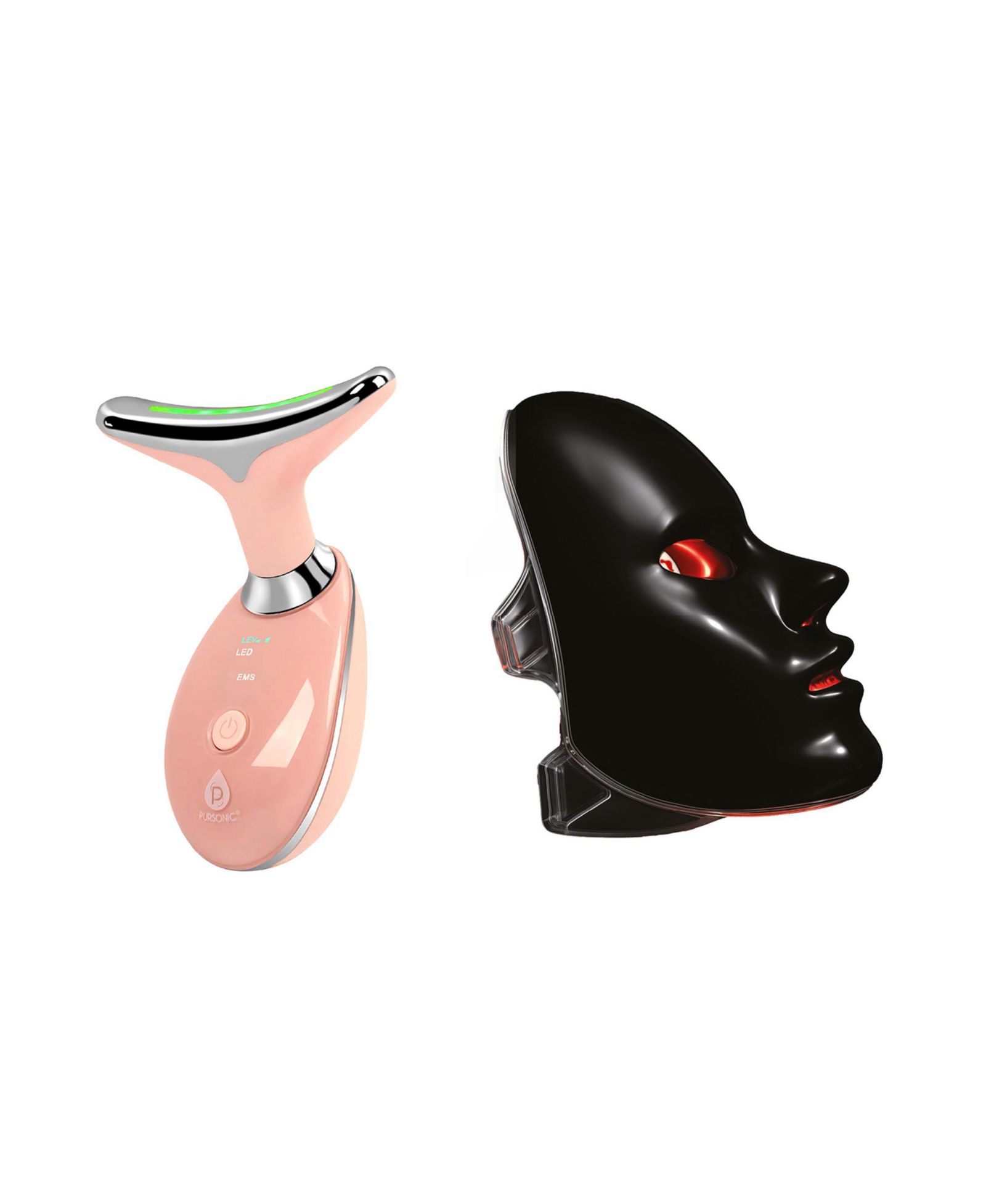 Pursonic 7-in-1 LED Light Therapy Face Mask and LED Light Sculpting Wand