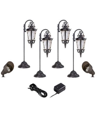John Timberland Casa Marseille High Traditional 8-Piece Outdoor Landscape Path and Spot Light Kit Porch LED Bulb Finish