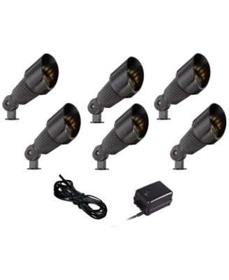 John Timberland 7  High Traditional 8-Piece Outdoor Landscape Spotlight Set Porch House with 99-Feet Cable LED Bulb