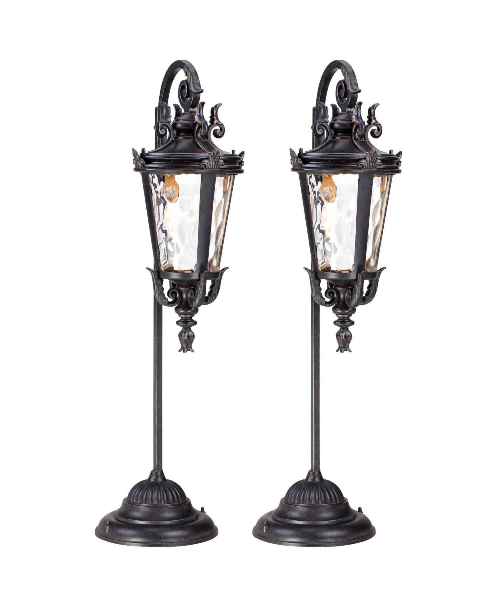 John Timberland Casa Marseille  High Traditional Outdoor Landscape Path Lights Porch Set of 2 LED Bulb Bronze Finish