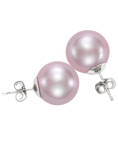 Серьги-гвоздики Macy's Cultured Freshwater Pearl (11-12mm) Sterling Silver