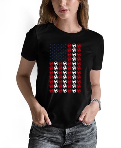 LA Pop Art Women's Soccer Flag Word Art Pullover Top