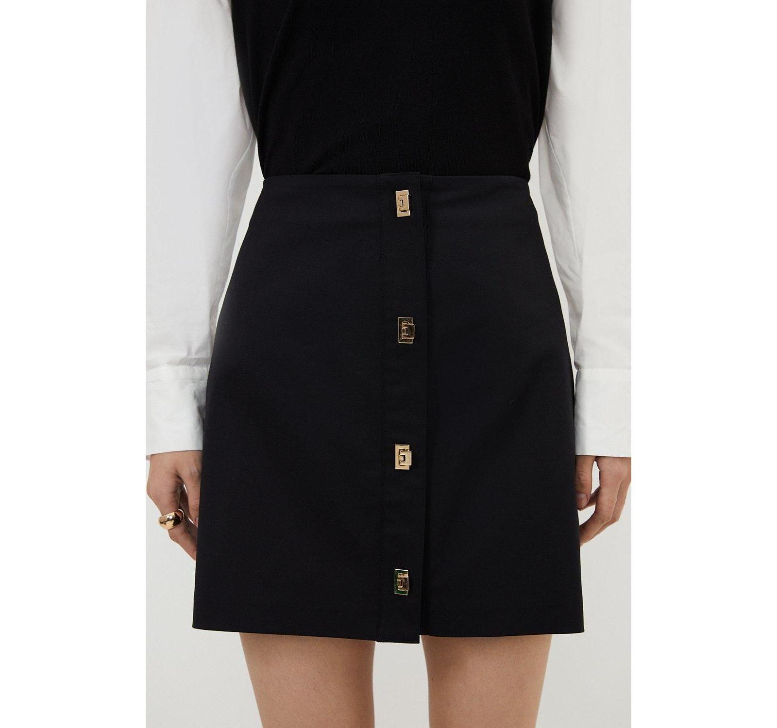 Женская юбка Karen Millen Techno Cotton с золотой застежкой