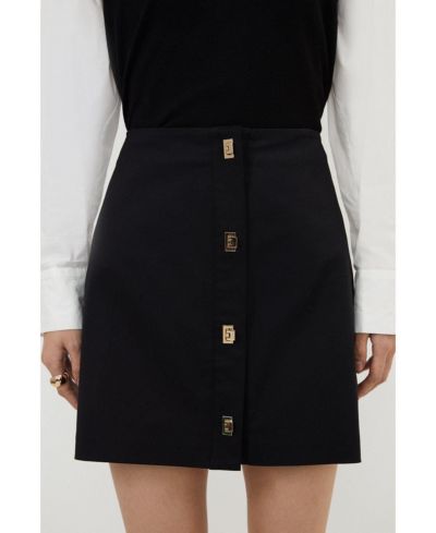 Женская юбка Karen Millen Techno Cotton с золотой застежкой