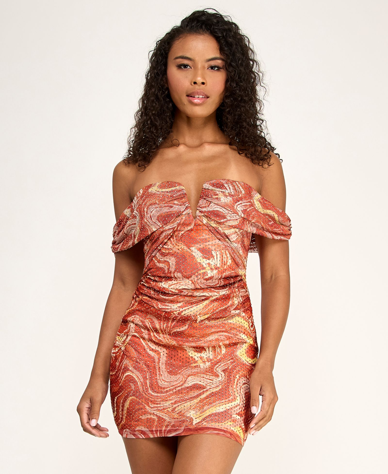 SENI & CADE Juniors' Embellished Off-The-Shoulder Dress