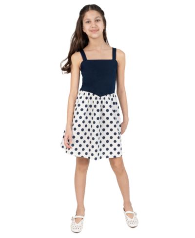 Детское короткое платье Rare Editions 7-16 Knit Ponte To Polka Dot Dropwaist