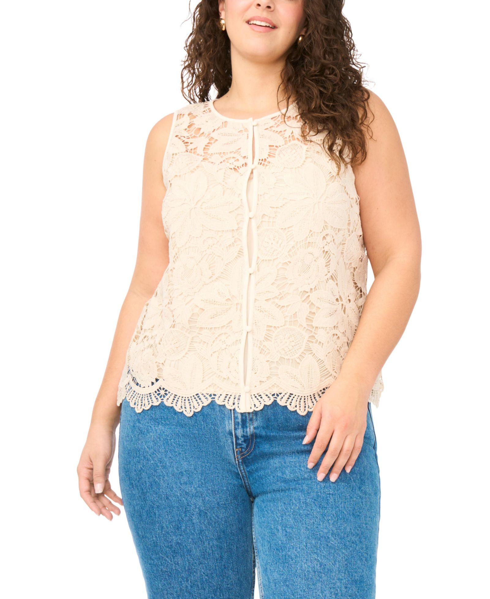Vince Camuto Plus Size топ без рукавов с круглым вырезом