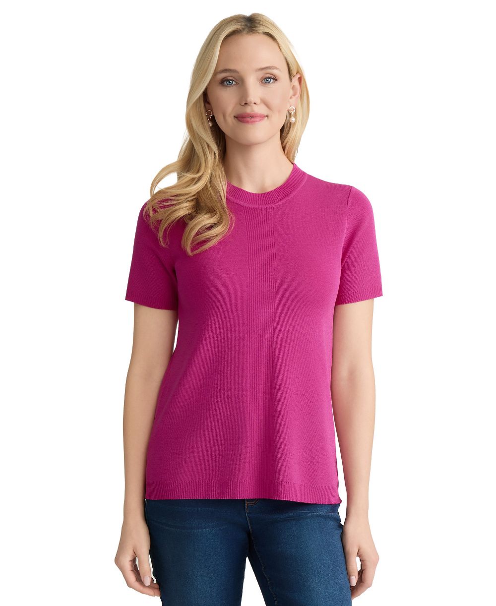 Jones New York Women's Short Sleeve Crewneck Sweater