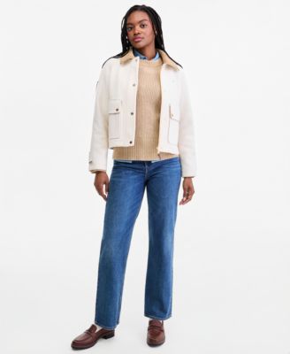 Tommy Hilfiger женская бомбер-куртка с вельветовым воротником