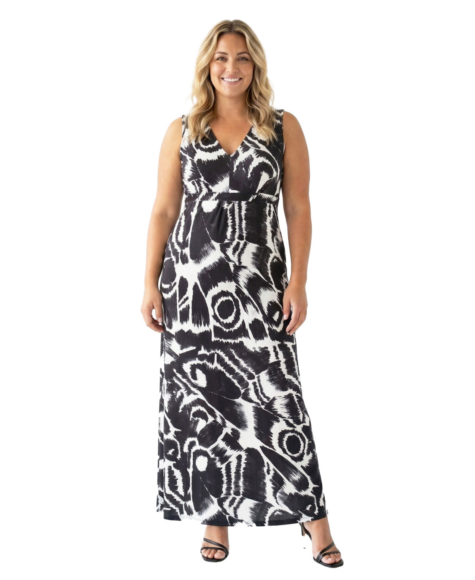Женское макси-платье 24seven Comfort Apparel Plus Size Essential Curvy Abstract