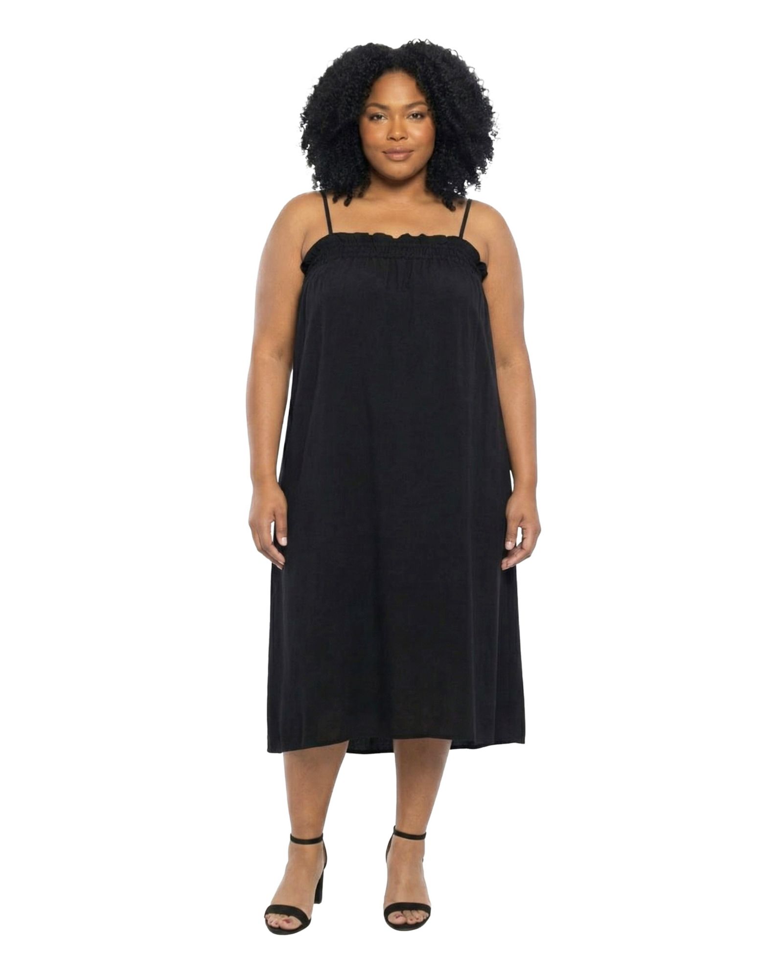Женское макси-платье 24seven Comfort Apparel Plus Size Essential Curvy на бретелях-спагетти