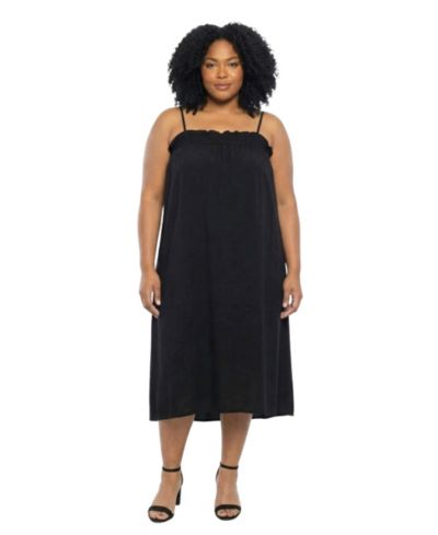 Женское макси-платье 24seven Comfort Apparel Plus Size Essential Curvy на бретелях-спагетти