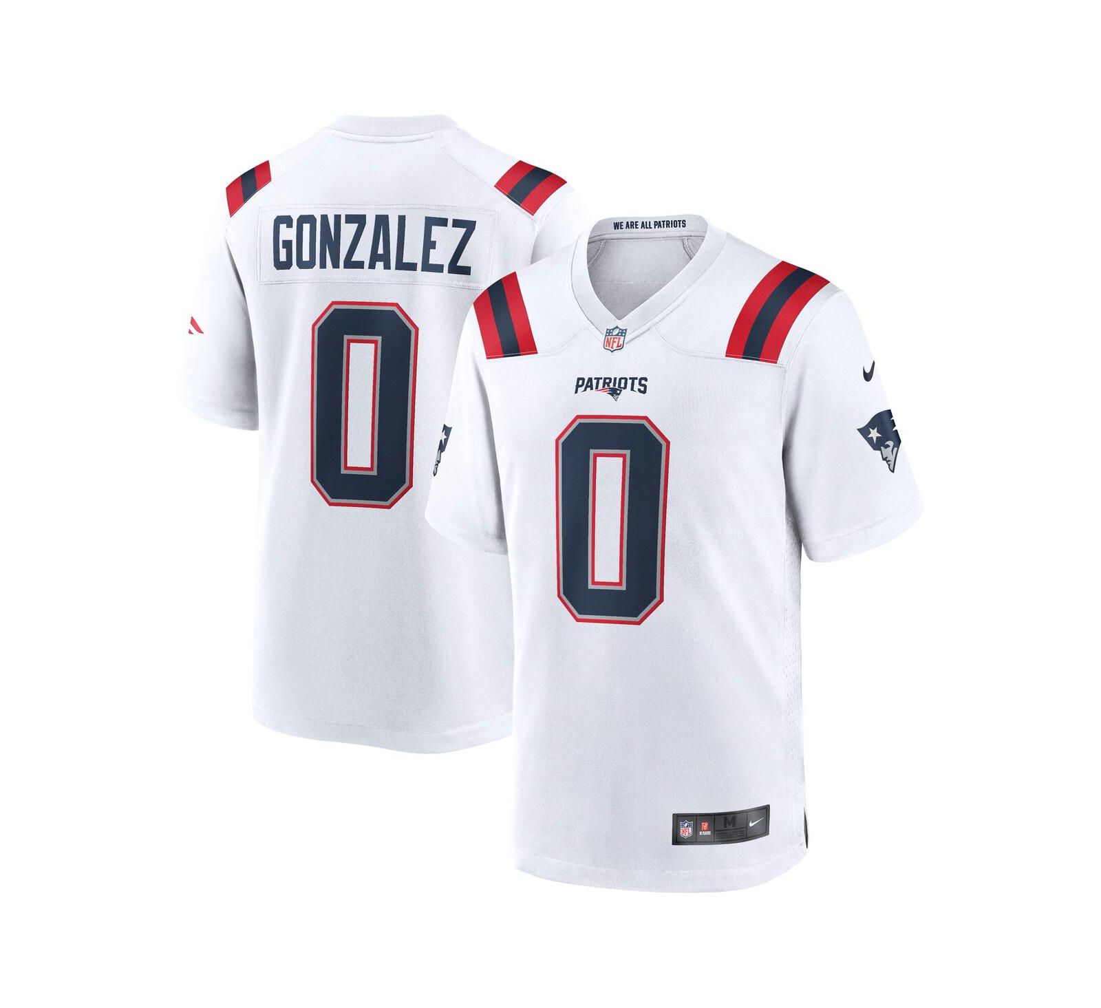 Мужская джерси Nike Christian Gonzalez New England Patriots Game