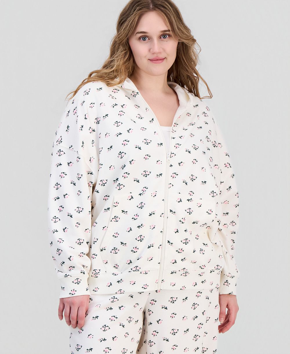 Rebel Veil Trendy Plus Size Drop-Shoulder Zippered Hoodie