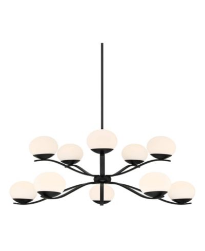 Possini Euro Design Corus Matte Chandelier 37 3/4" Wide Modern Tiered LED Glass 6-Light Fixture for Dining Room House
