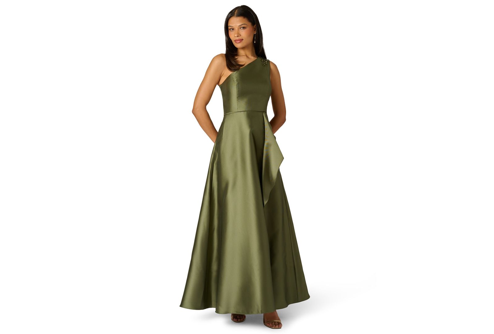Вечернее платье Adrianna Papell Petite One-Shoulder Ball Gown