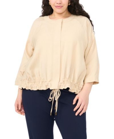 Винетка Vince Camuto Plus Size Crewneck Cinch Raglan Jacket