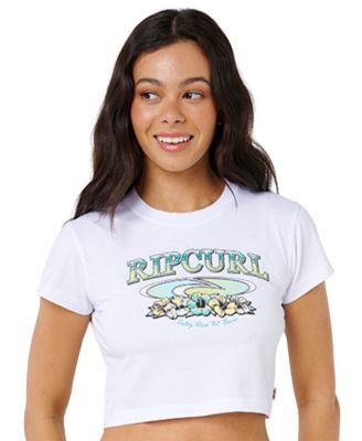 Женская укороченная футболка Rip Curl Catalina Island Stone-Washed с принтом спереди