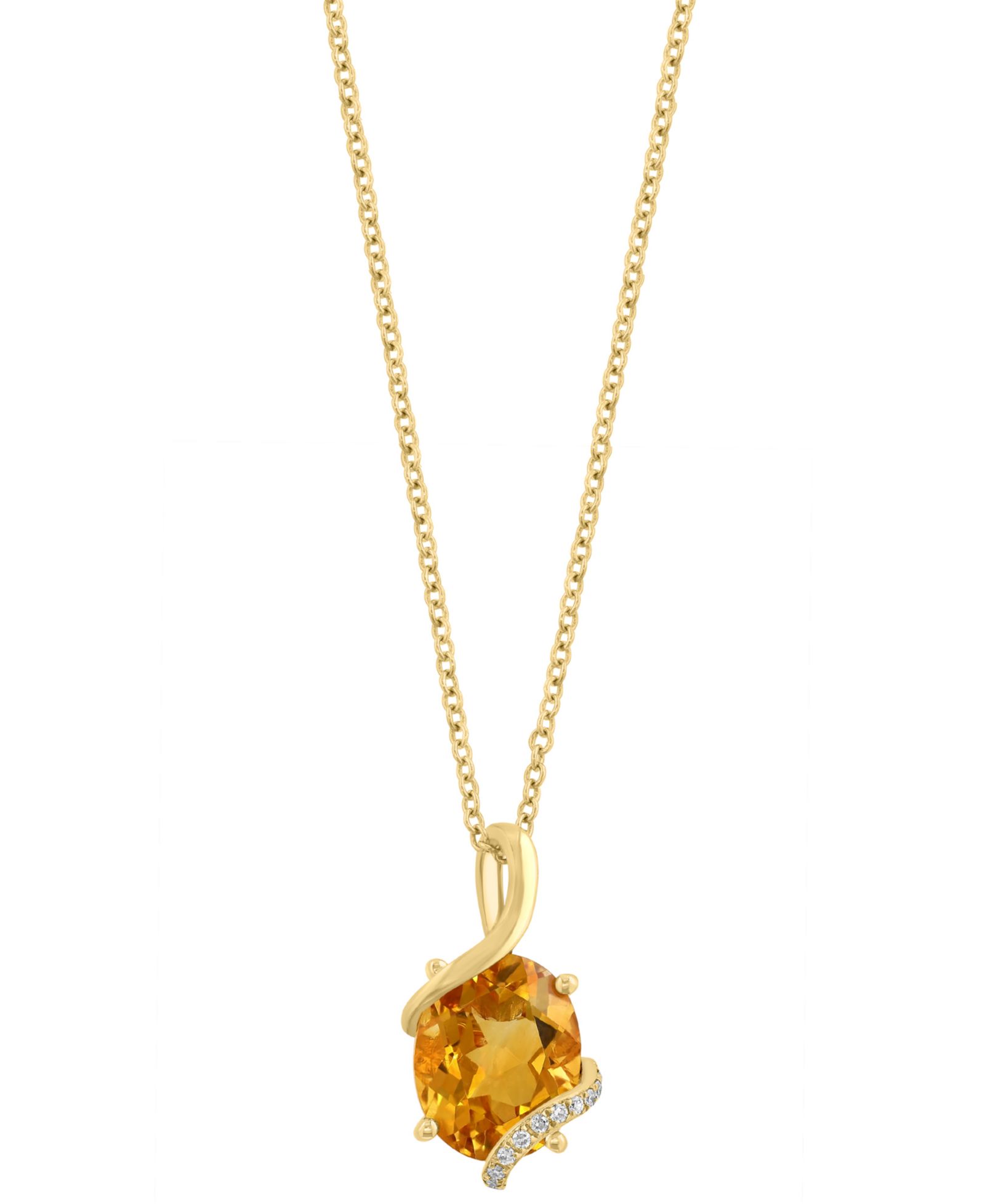 Подвеска EFFY Collection Citrine & Diamond в 14k Yellow Gold