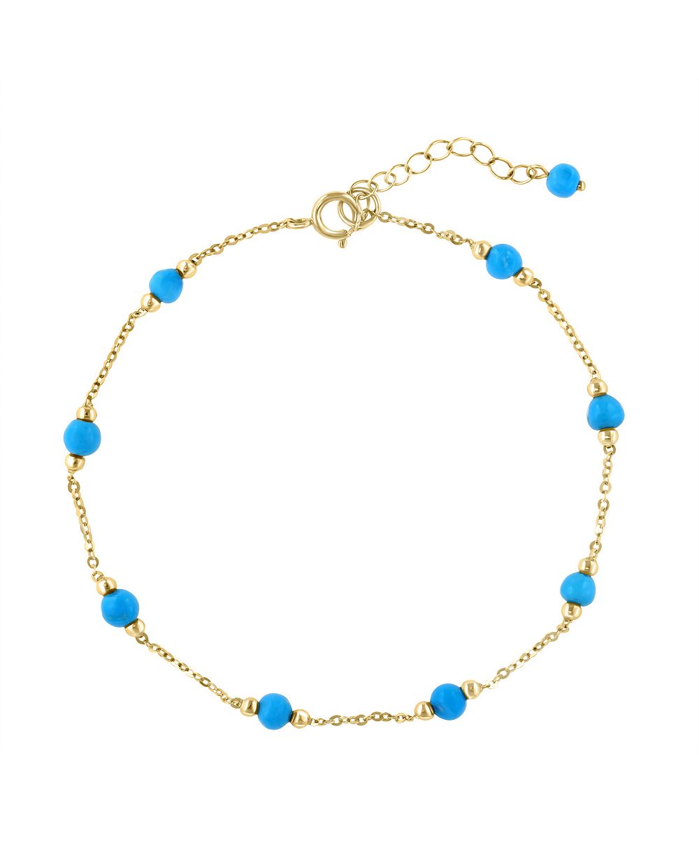 EFFY Collection Turquoise (3.5mm) Bracelet in 14k Yellow Gold