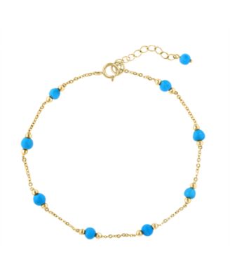 EFFY Collection Turquoise (3.5mm) Bracelet in 14k Yellow Gold