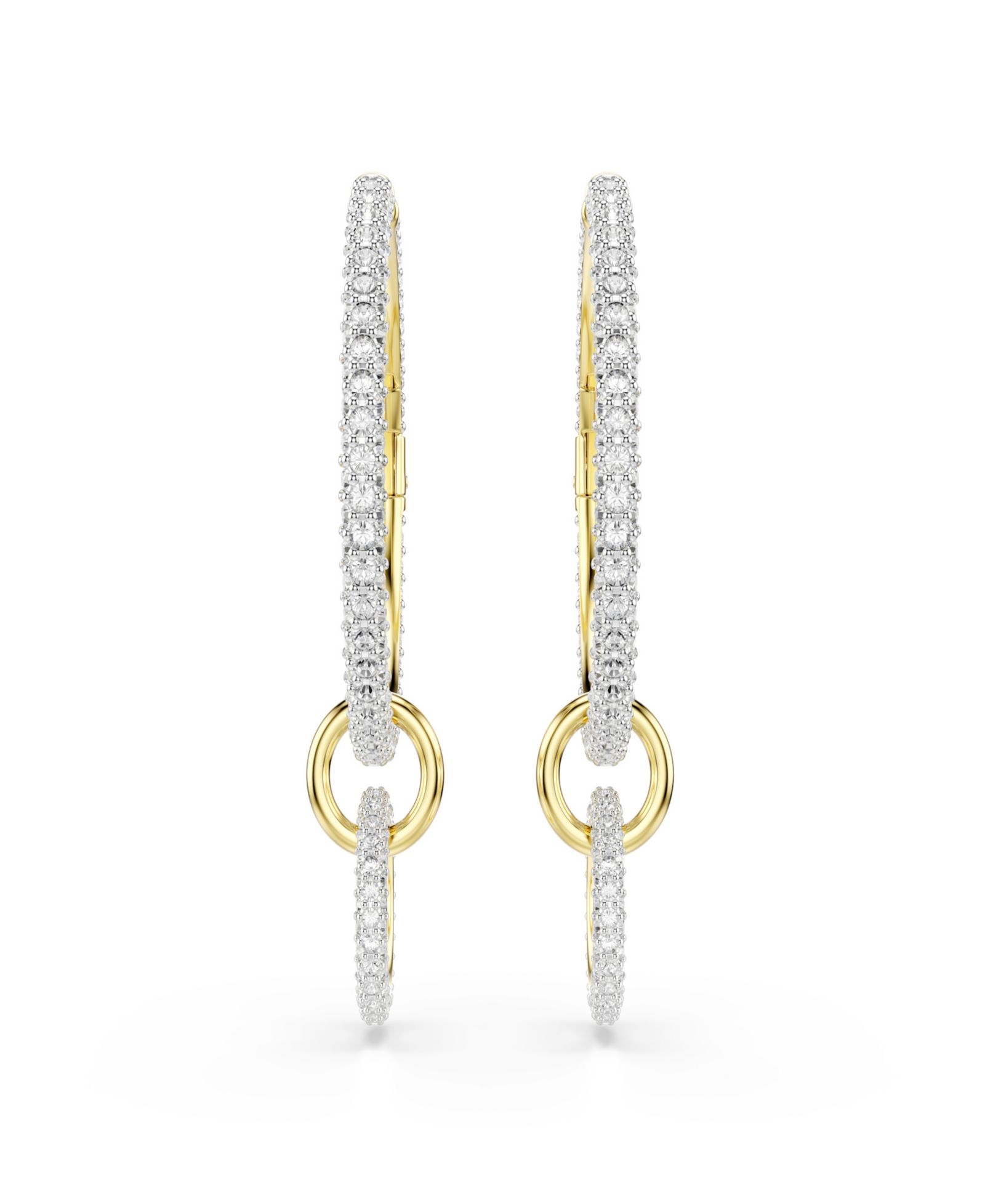 Swarovski серьги-кольца с позолотой