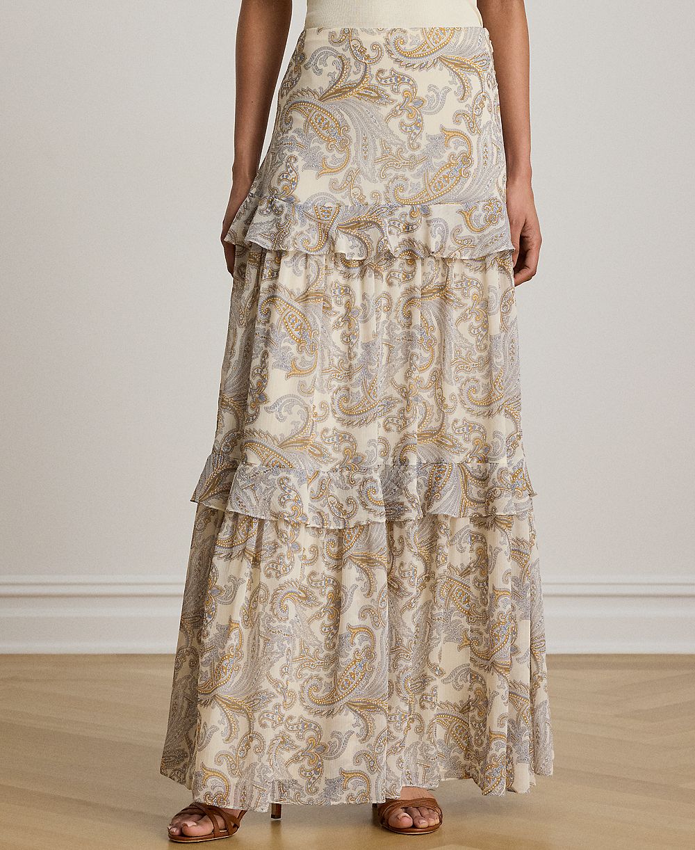 Lauren Ralph Lauren Petite Tiered A-Line Maxi Skirt