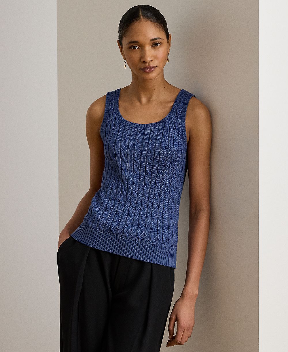 Lauren Ralph Lauren Petite Cable-Knit Sleeveless Sweater