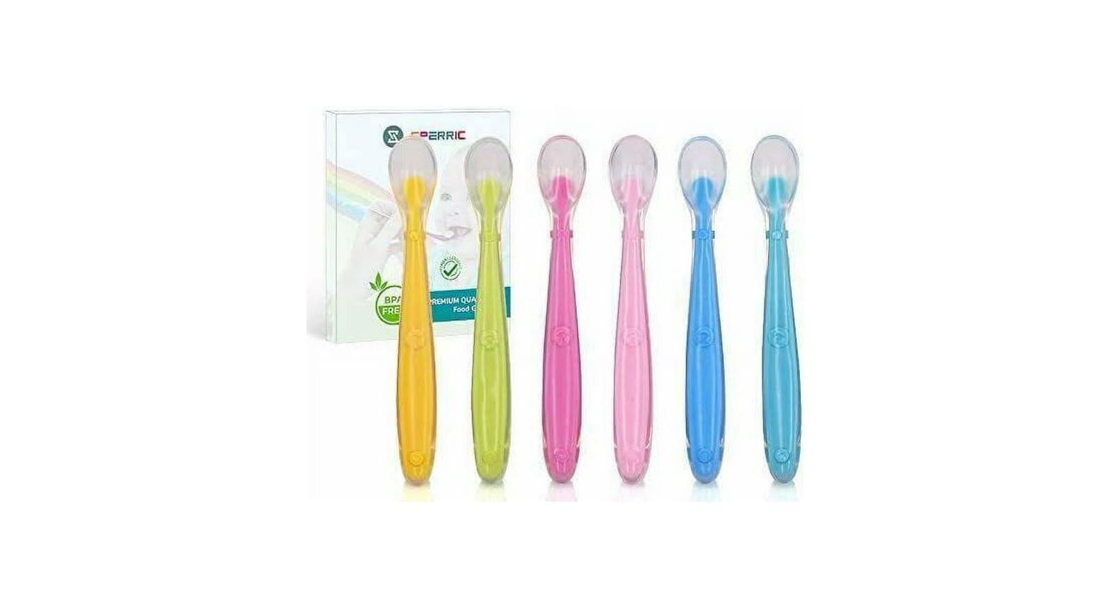 Sperric Best First Stage Baby Spoons BPA Free, 6 - Pack, Soft Baby Spoons Training