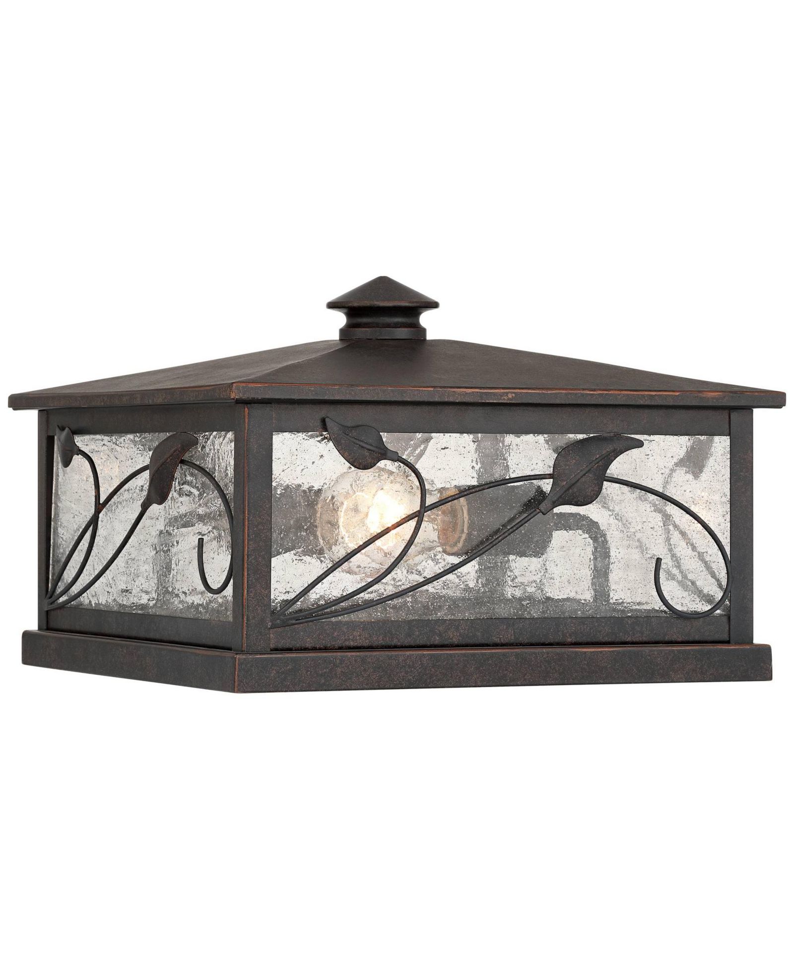 Светильник Franklin Iron Works French Garden Wide Seeded Glass Pier Mount Light