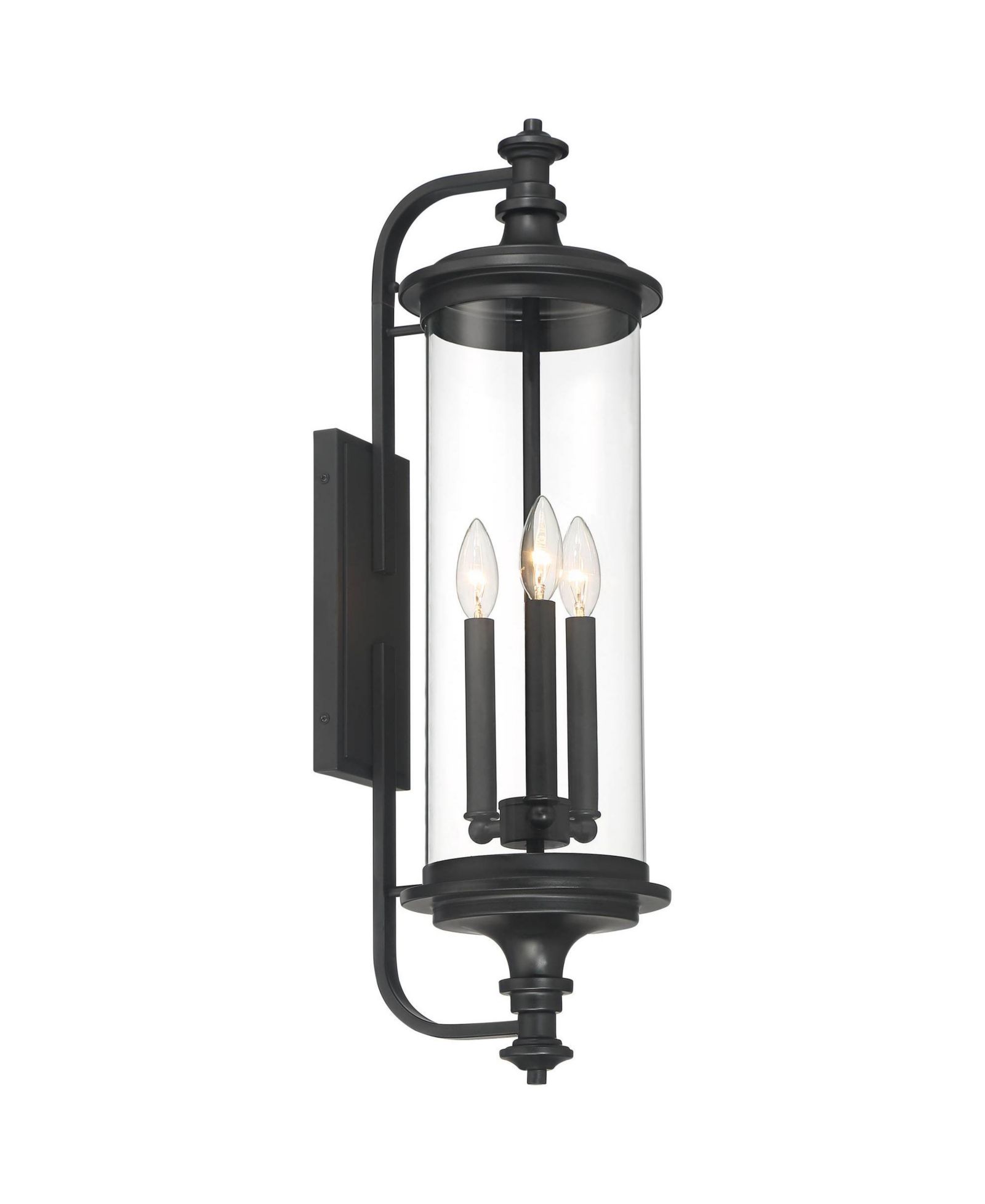 Possini Euro Design Medici Modern Outdoor Wall Light Fixture Clear Glass for Post Exterior Barn Deck House Porch Yard Patio Home Outside