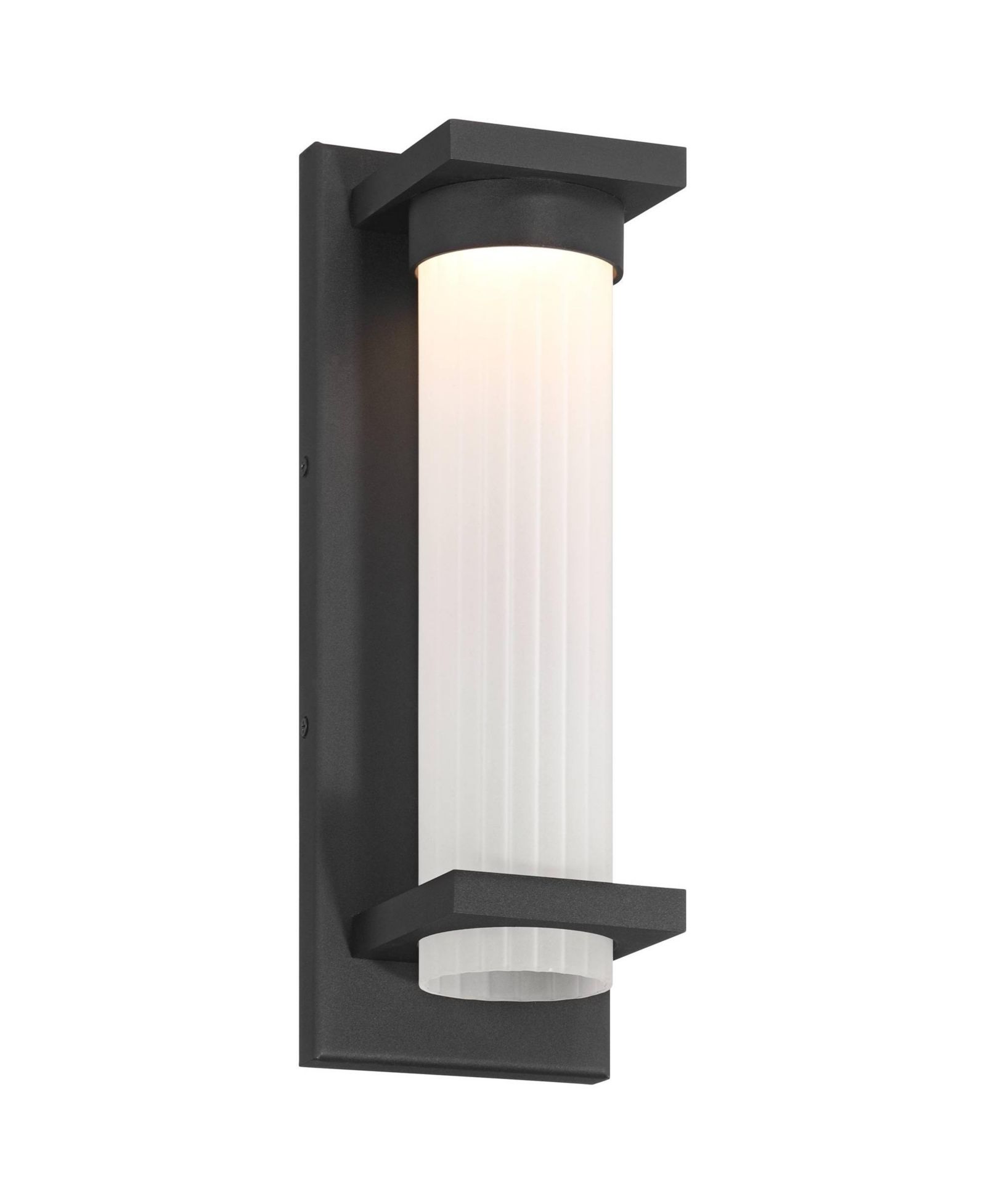 Possini Euro Design Kathleen  High Modern Outdoor Wall Light Fixture Mount Porch House LED Bulb Sand  Metal Glass Shade