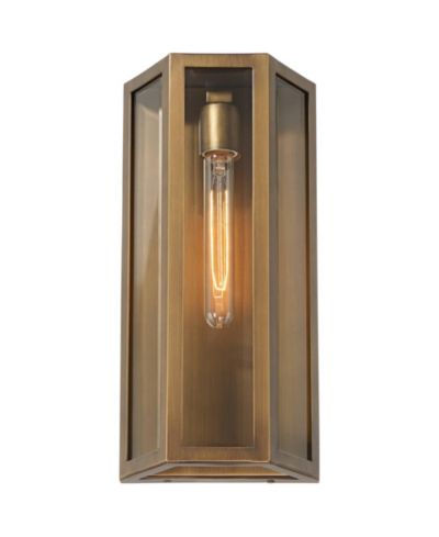 John Timberland Cecily High Aged Brass Indoor/Outdoor Wall Light