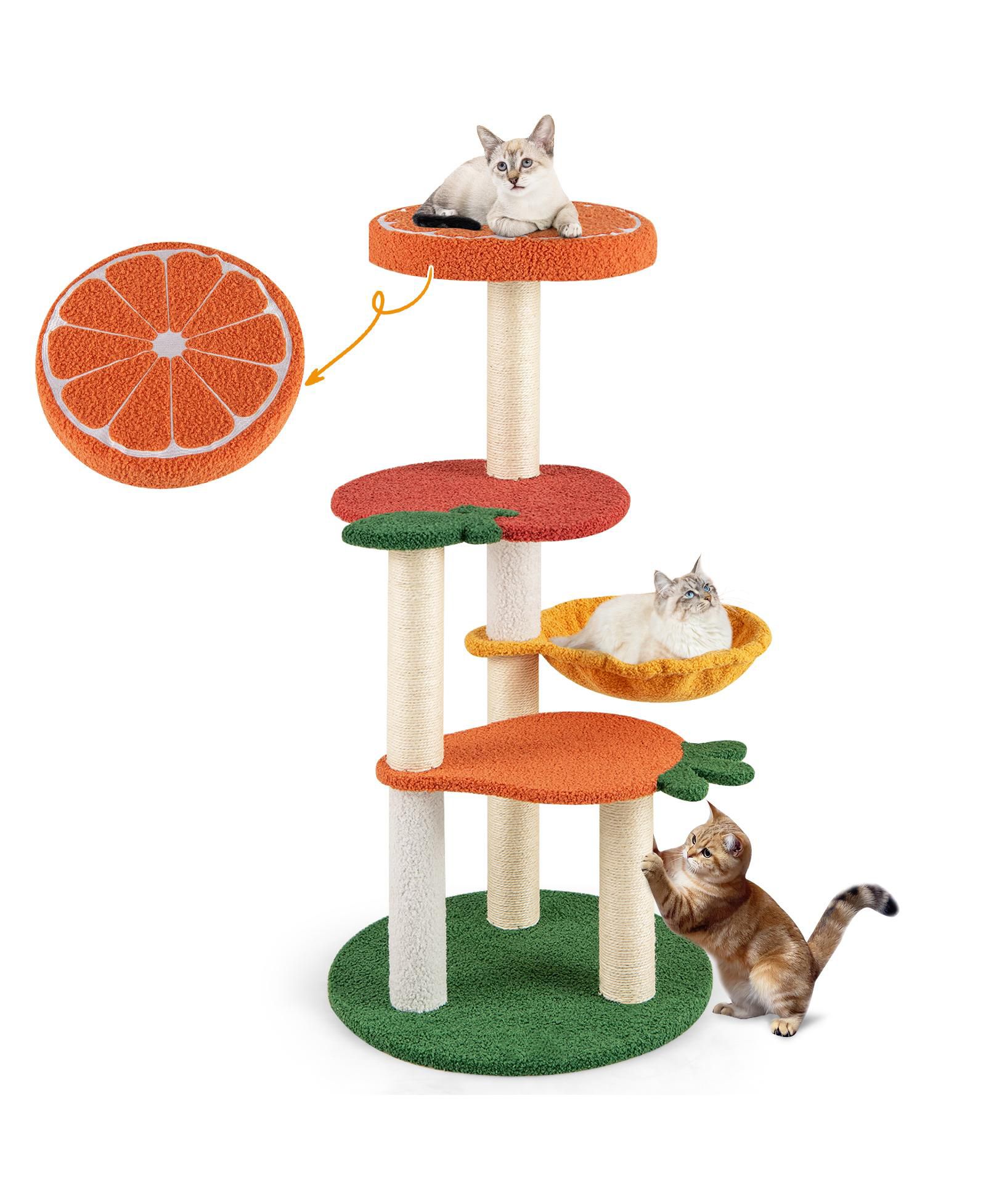 COZITO Cat Tree Multi-Level with Fruit-Shaped Activity Platforms