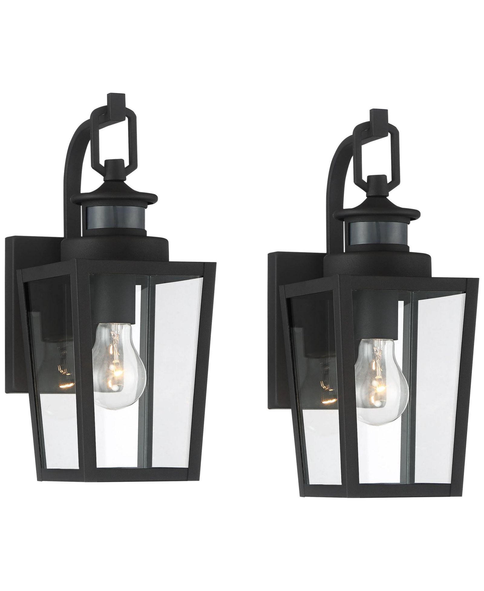 Possini Euro Design Ackerly современный уличный настенный светильник, комплект из 2 шт, с датчиком движения