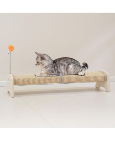 ARONKL 30" Horizontal Sisal Cat Scratcher Durable Furniture Protector with Spring