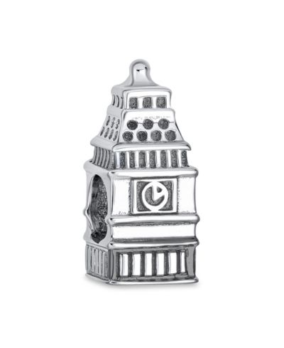 Bling Jewelry Travel Land mark London Big Ben Clock Charm Bead .925 Sterling Silver for Bracelet
