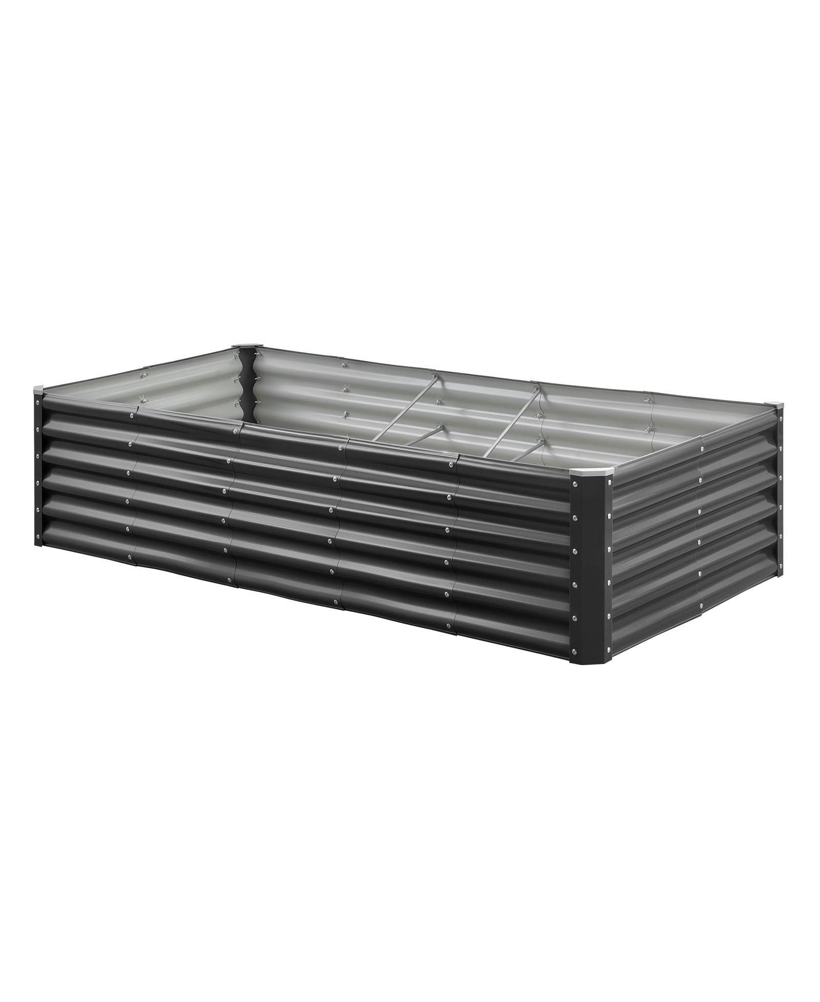 GOUUN Deep Root Metal Raised Garden Bed,  Galvanized Planter Box with Reinforcement Bars