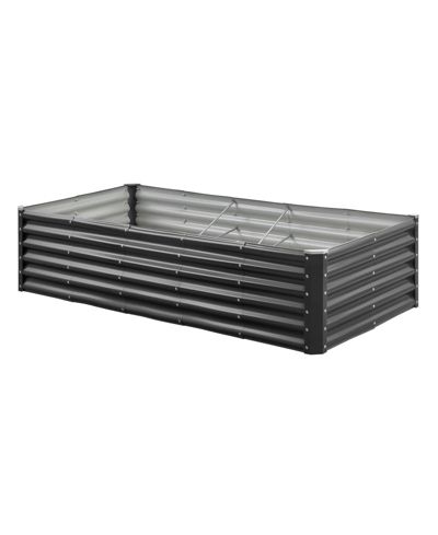 GOUUN Deep Root Metal Raised Garden Bed,  Galvanized Planter Box with Reinforcement Bars