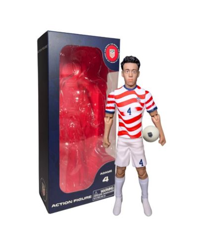 Banbo Toys USMNT Tyler Adams Sockers 8" Articulated Action Figure with Soccer Ball, 2-Piece Set, Ages 14+