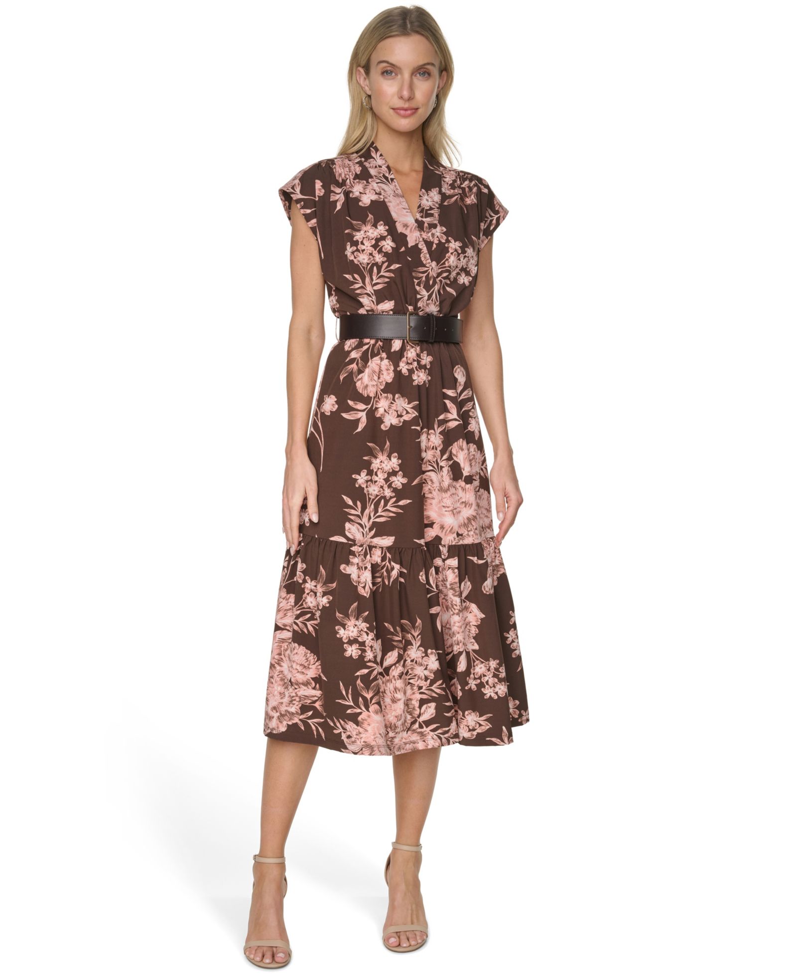 Женское миди-платье Calvin Klein V-Neck Belted