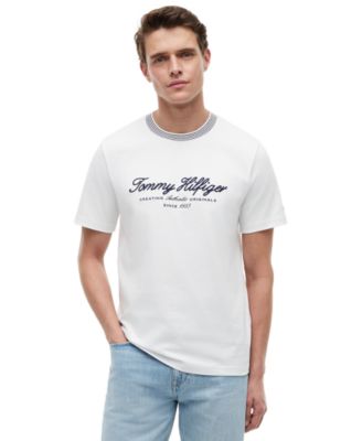 Tommy Hilfiger Men's Embroidery Script Logo T-Shirt