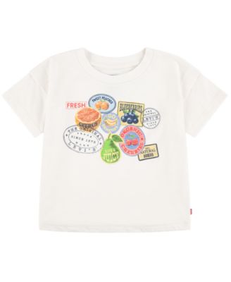 Levi's Toddler Girls' 2T-6x Fruit Sticker Short-Sleeve T-Shirt