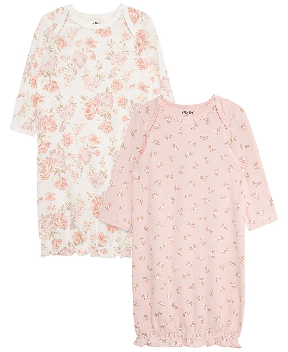 Детские спальные рубашки Little Me Floral, набор 2 шт., длинный рукав