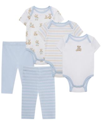 Комплект Little Me Baby Boys' Cotton Short-Sleeve Bodysuit and Pants 5-Piece Set