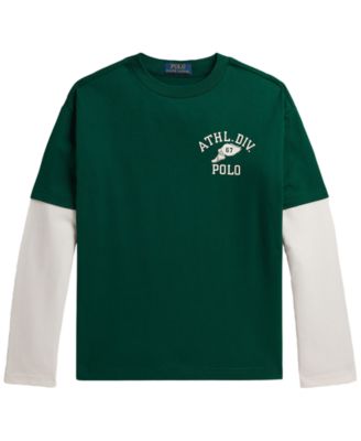 Polo Ralph Lauren Мальчик, размер 8-20, хлопковая футболка с эффектом многослойности