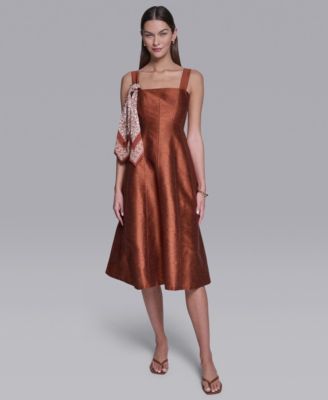 Женское платье Halston Sleeveless Detachable Scarf Detail Midi