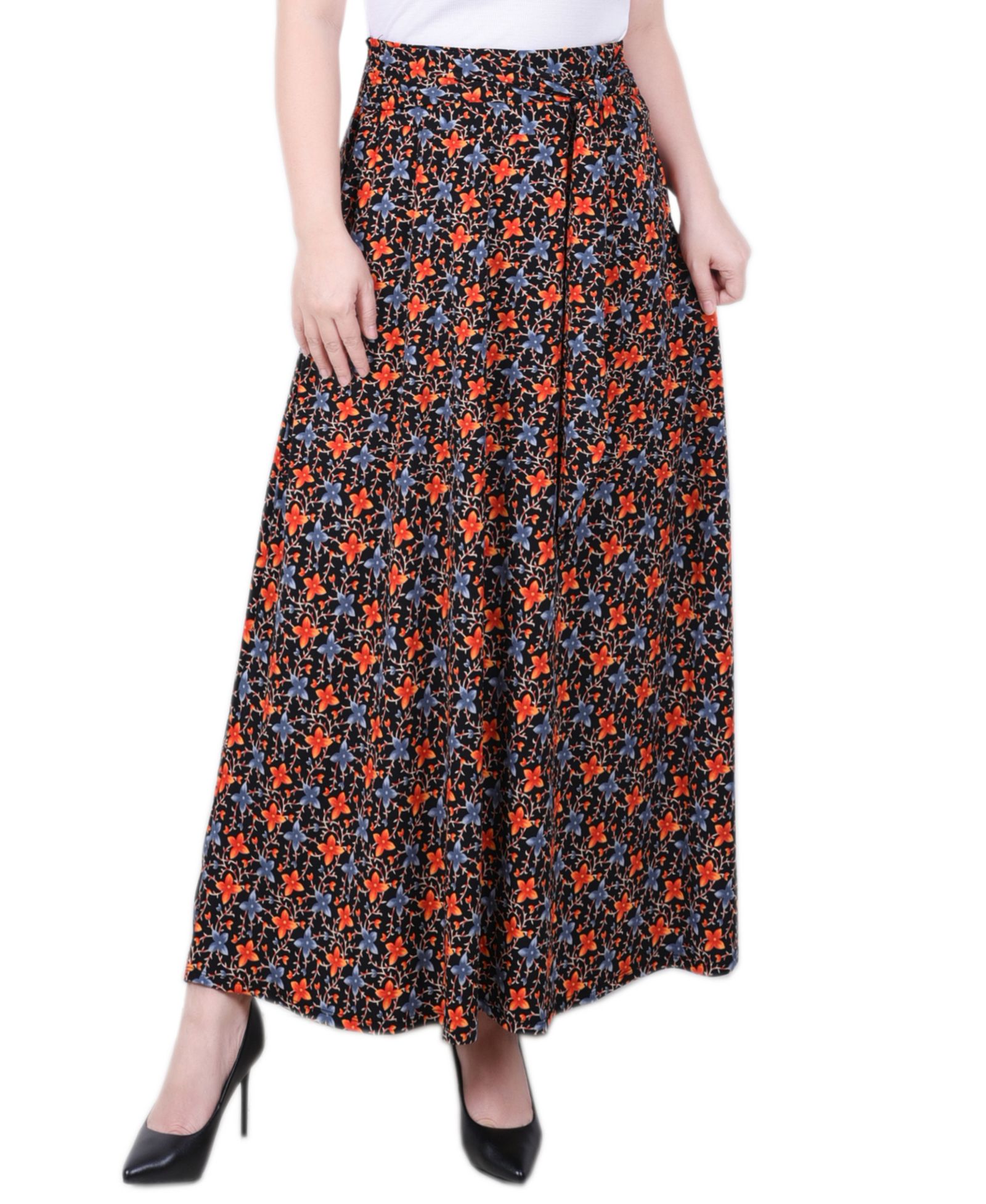 NY Collection Женская юбка макси с поясом